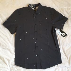 Volcom button down dark short sleeve